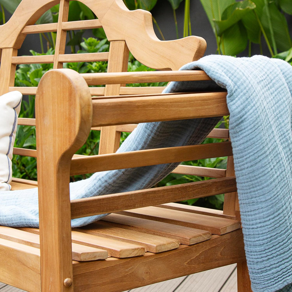 Cambridge Casual Lutyens Teak Wood Garden Bench 5-Foot, Outdoor Teak Bench, Wooden Outdoor Bench for Patio, Porch, Backyard, Lawn, Deck & Entryway