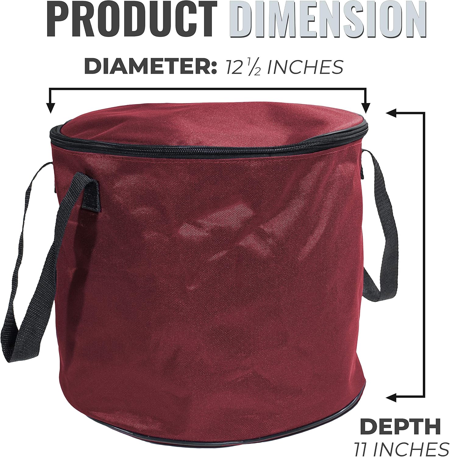 612 Vermont Christmas Light Storage Reel Holder with Installation Clip, Polyester Zip up Bag, Organizes up to 150 Foot of Mini Lights