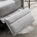 Manual Recliner 360°Swivel Glider Rocking Chair,Nursery Adult Rocker Glider Chair Upholstered Recliner with 2 Pillows for Living Room Bedroom Nursery(Light Grey, Manual Operation)