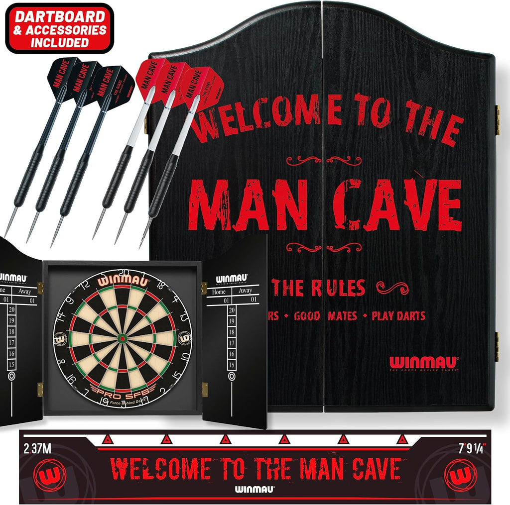 WINMAU Man Cave Complete Dartboard Cabinet Set