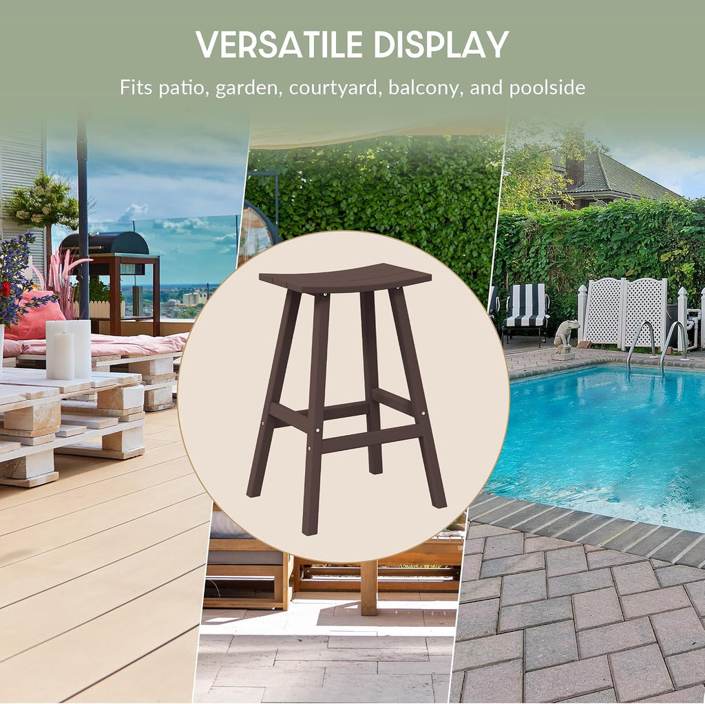 WestinTrends Malibu Malibu 29 Inch High Backless Seat Bar Stools (Set of 3), Dark Brown