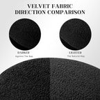 Boucle Ottoman, Round Sherpa Vanity Stool Chair, Small Upholstered Modern Teddy Footstool for Makeup, Living Room, Entryway, Bedroom,Black
