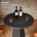 Tribesigns Bar Table, 37.4" High Round Pub Table for Small Bars, Dining Room, Kitchen, Black (Only Table)