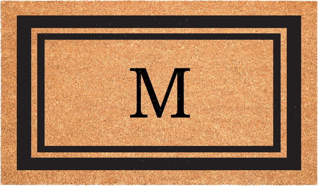Calloway Mills 152962436M Black Border 24" x 36" Monogram Doormat, (Letter M)