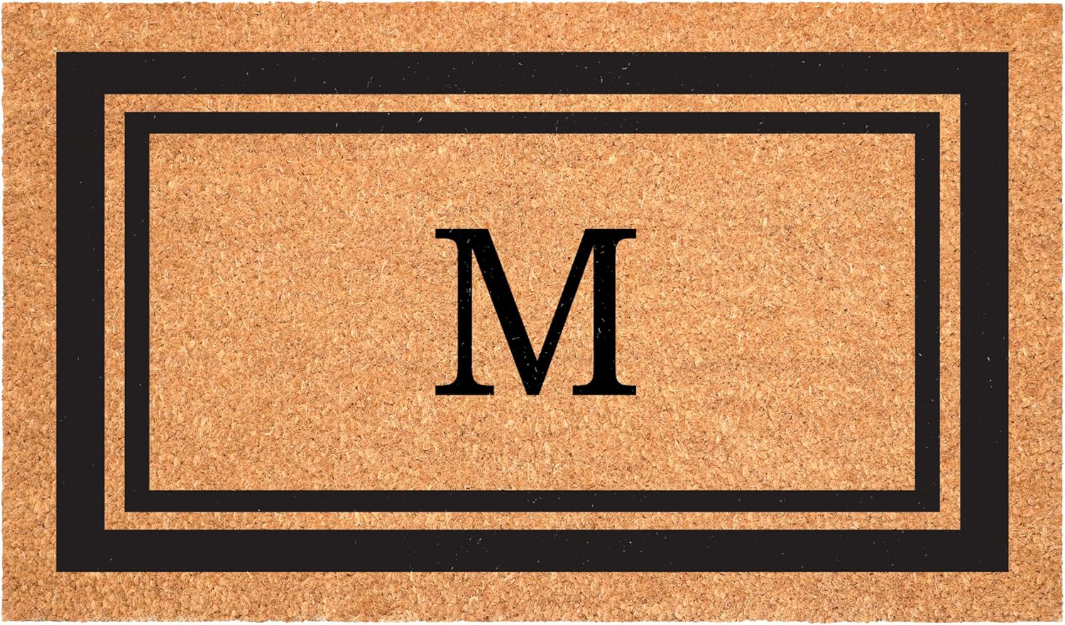 Calloway Mills 152962436M Black Border 24" x 36" Monogram Doormat, (Letter M)