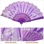 VILLCASE 8pcs Chinese Folding Hand Fans Vintage Retro Style Foldable Handheld Fans for Women Summer Dance Party Decoration