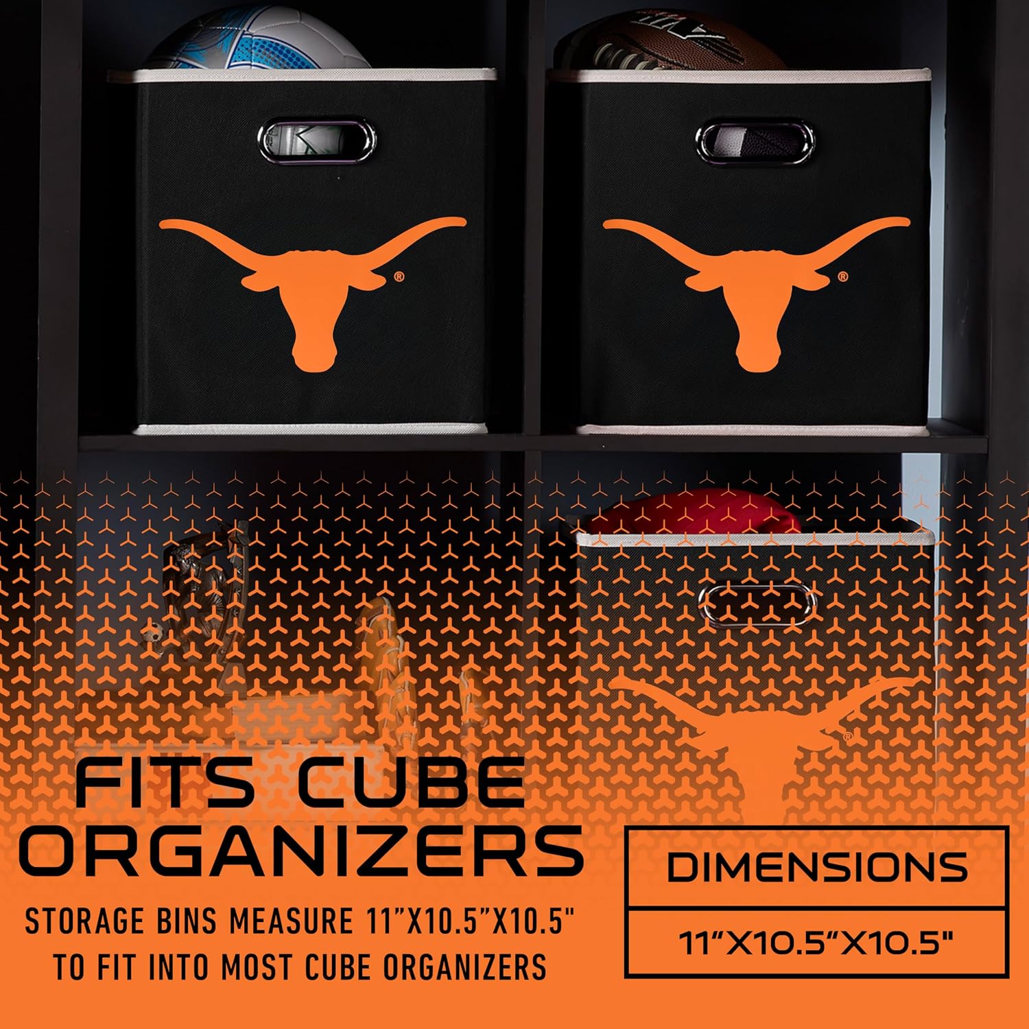 Franklin Sports NCAA College Team Fabric Storage Cubes Made to Fit Storage Bin Organizers
