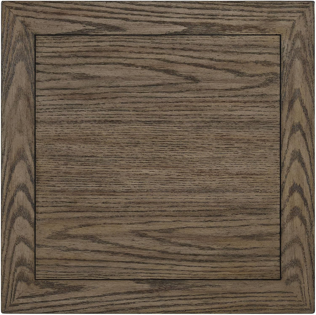 ROME + OAK Tate Farmhouse End Table, Wooden Home Accent Furniture with Shelf, Weathered Brown and Cream - for Living Rooms, Bedrooms, or Entryways