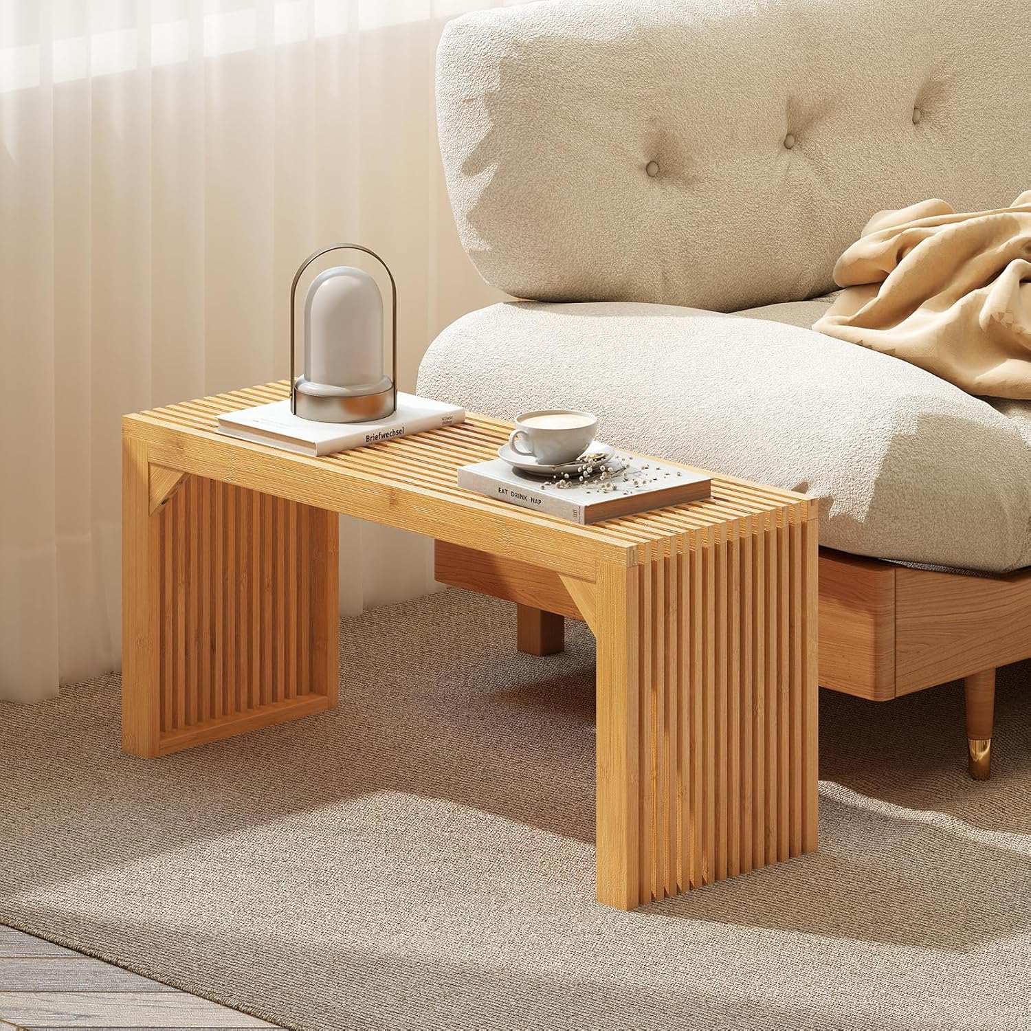 Giantex 36" Bamboo Dining Bench, 660Lbs Capacity, 2-Person Kitchen Table Bench for Living Room, Bedroom, Bathroom, Entryway Hallway, Front Door, End of Bed, Indoor Outdoor Use, 2 Pack