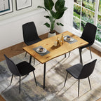 Dining Chairs Set of 4, Modern Kitchen Dining Room Chairs, Ergonomic Velvet Dining Chairs Upholstered Cushion Seat and Sturdy Metal Legs (Black)