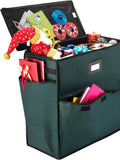 Wrapping Paper Storage Center - Portable Gift Wrap Station to Stow and Organize Flat Sheets, Holiday Gift Bags, Bows, and Ribbons by Elf Stor (Green)