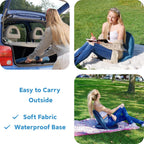 Nnewvante Floor Chair Adjustable Back Support Chair Foldable Meditation Seating Suede-Like Fabric Multiangle Cushioned Recliner for Adults Kids Video-Gaming Reading Watching, Navy