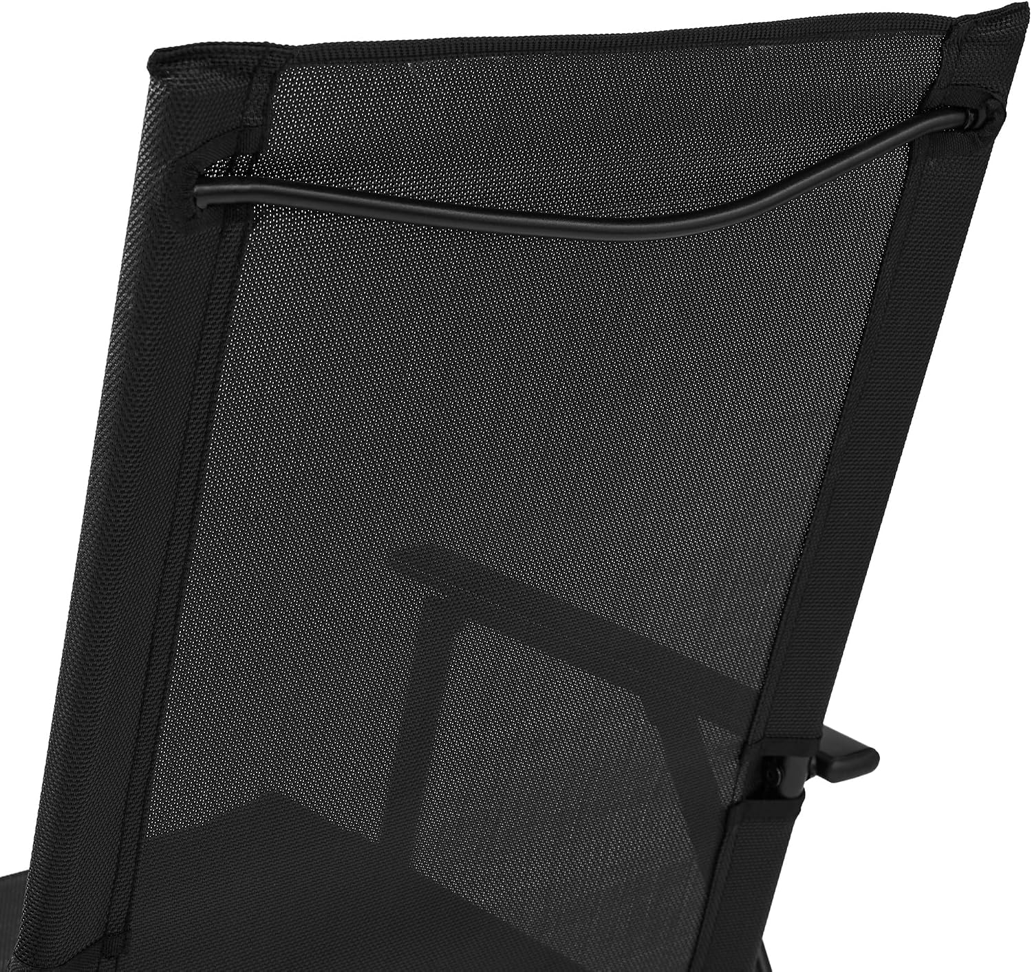 Set of 2 Outdoor Patio Steel Sling Folding Chair, Beige (Color : Black)