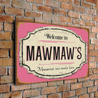 Welcome to Mawmaw’s Sign – Vintage Kitchen Wall Plaque – Durable Aluminium Composite – UV-Protected Fade-Resistant Print – Indoor/Outdoor Home Décor Gift for Mawmaw