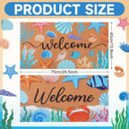 Booson 2 Pcs Welcome Mat Front Door Coastal Beach Coir Doormat Starfish Seashell Non Slip Entrance Door Rugs for Summer Outdoor Indoor Holiday Home Bathroom Decoration 29.5 x 15.8 inch