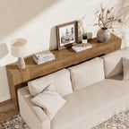 Epecoya Extra Long Console Tables for Entryway, 94.5 Inch Wooden Couch Table Behind Sofa Modern, Large Farmhouse Hallway Table for Living Room, Entrance, Entry Way, Natural Oak Brown