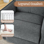 270° Power Swivel Rocker Recliner Chair, Rocking Chair Nursery, Electric Recliners for Small Spaces, Single Sofa Recliner for Living Room, Bedroom, RV (Fabric, Dark Gray+270°Swivel)