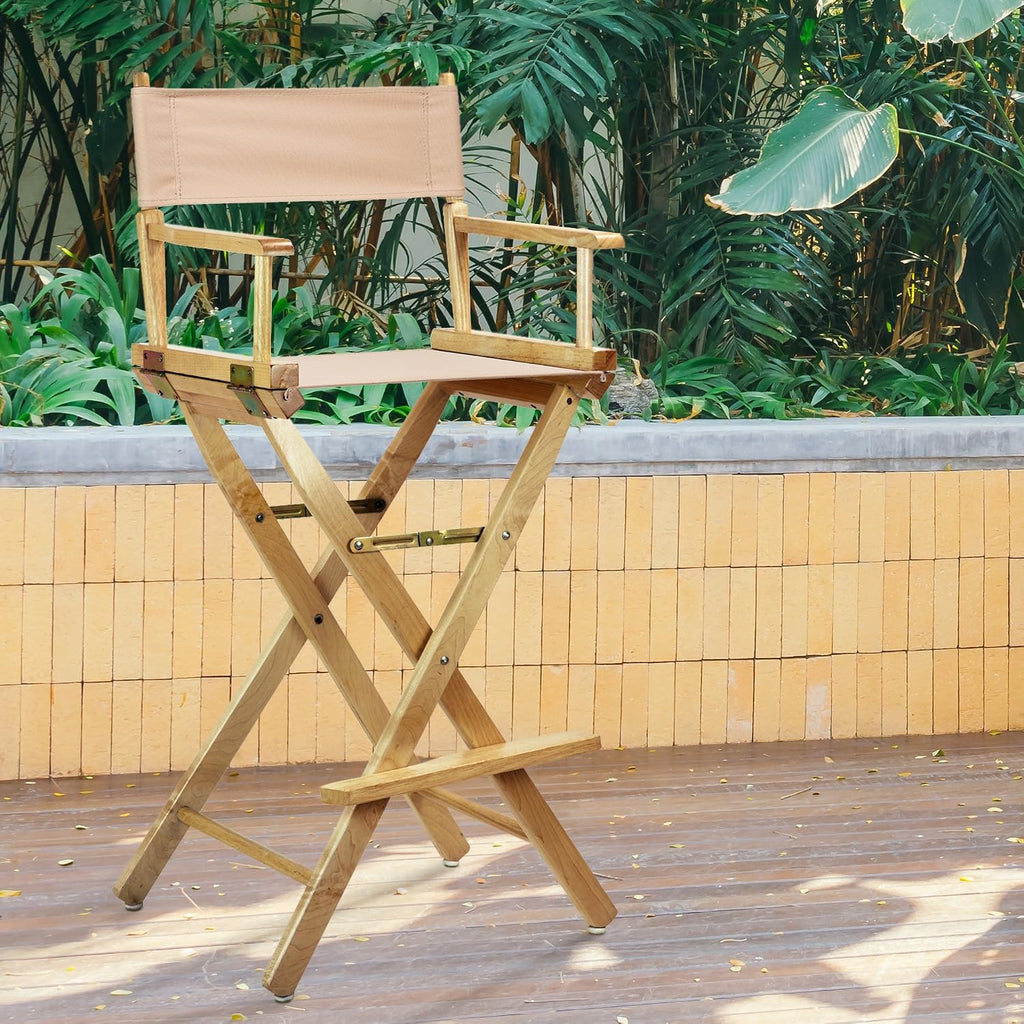 Casual Home 30" Director's Chair Natural Frame-with Tan Canvas, Bar Height