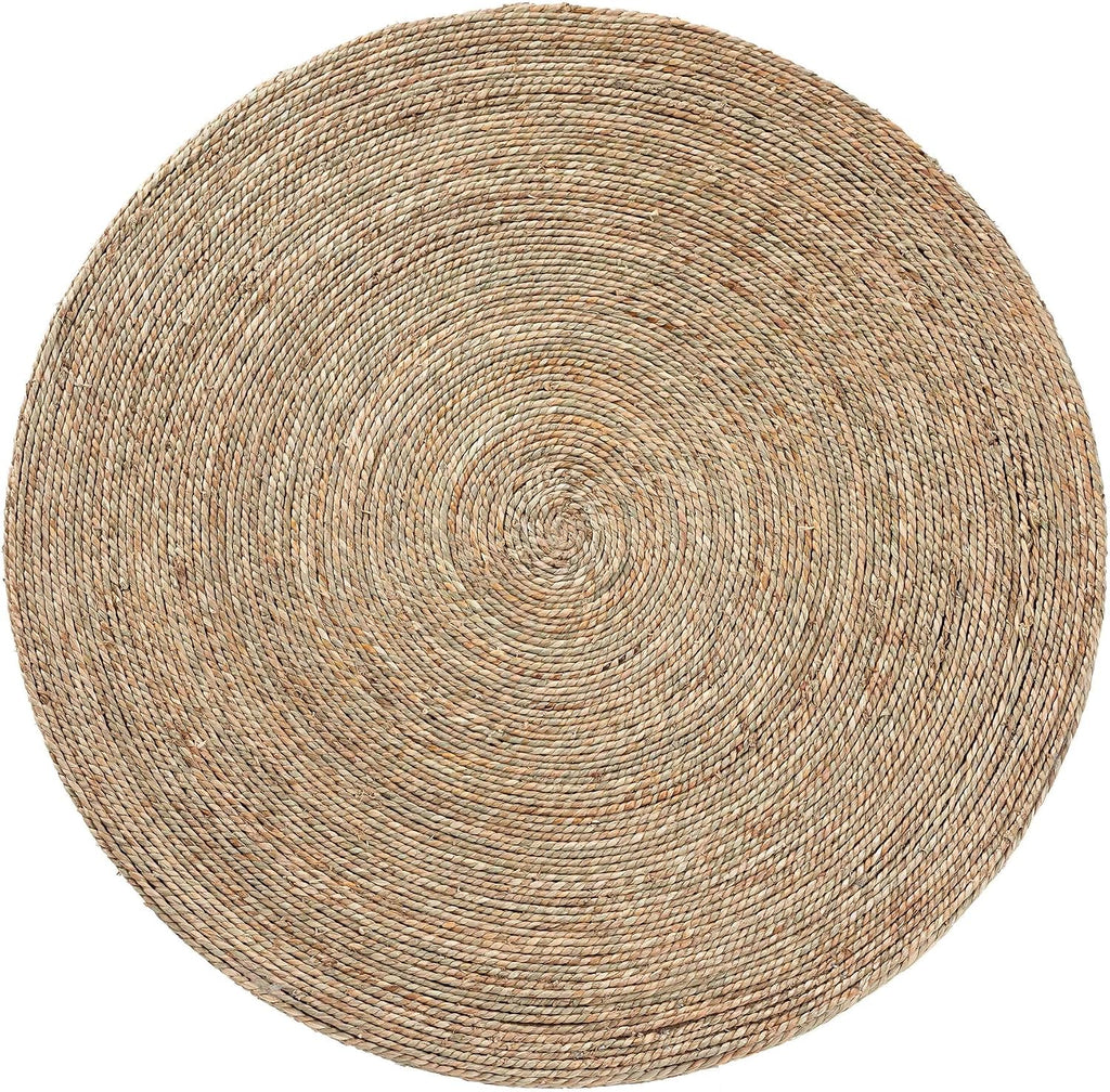bali & pari Fumito Handwoven Seagrass End Table - Round Boho Side Table