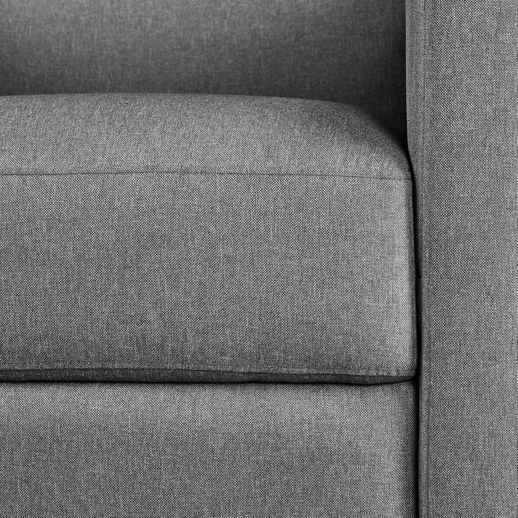 Yaheetech Fabric Recliner Chair with Adjustable Back & Footrest, Mid-Century Modern Accent Armchair Reading Chair, Tufted Upholstered Sofa with Pocket Spring for Living Room Bedroom Gray