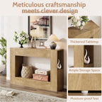Farmhouse Console Table with Drawer, 47'' Wood Entryway Table with Storage Shelves, Narrow Sofa Table Behind Couch for Living Room, Hallway, Foyer (Natural)