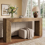 Tribesigns 63-Inch Fluted Entryway Table, Farmhouse Long Narrow Console Table, Sofa Table Behind Couch for Living Room, Hallway, Foyer
