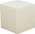 Studio Living Warren 18" Cube Ottoman, Urban Transitional, Fully Assembled, Soft Boucle Fabric, Snow