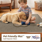 Dog Paw Doormats 20''x32'' for Dirty Paws, Washable Entryway Rugs Floor Mats Dirt Trapper with TPR Backing, Absorbent Low Profile Door Mat for Front Door, Hallway, Entryways, Beige