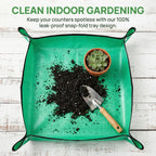Repotting Mat for Indoor Plant Transplanting, Waterproof Potting Mat for Succulents, Square Planting Tray for Soil Change, Mess Control Gardening Mat, 26” x 26”