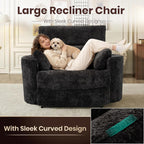 450lbs Oversized Power Recliner Chair, 52" Extra Wide Electric Chair for Big and Tall Adults, Chenille Fabric Single Sofa with USB & Type-C Ports, 2 Pillows, Cloud Comfort for Living Room