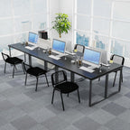 Tangkula Set of 10 Waiting Room Chairs, Stackable Reception Guest with Mesh Backrest, Waterfall Seat, Metal Frame & Carrying Handles, Office Desk Meeting Room Chairs for Lobby, Black