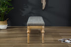Roundhill Furniture Habit Solid Wood Button Tufted Dining Bench, Grey