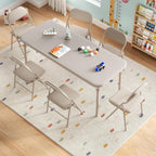 IDEALHOUSE 7 Piece Folding Kids Table and Chairs Set, Activity Table Set | 7 Piece Set for Dining Room,Daycare,Classrooms
