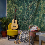 Craft Trade Indian Cotton Mandala Wall Hanging Tapestry for Aesthetic Boho Hippie Living Room, Meditation & Bedroom Décor - Green - 54x84 Inches