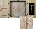 American Legend Barnwood Dartboard Cabinet with Wheat Finished Barn Style Doors - Dartboard Not Included