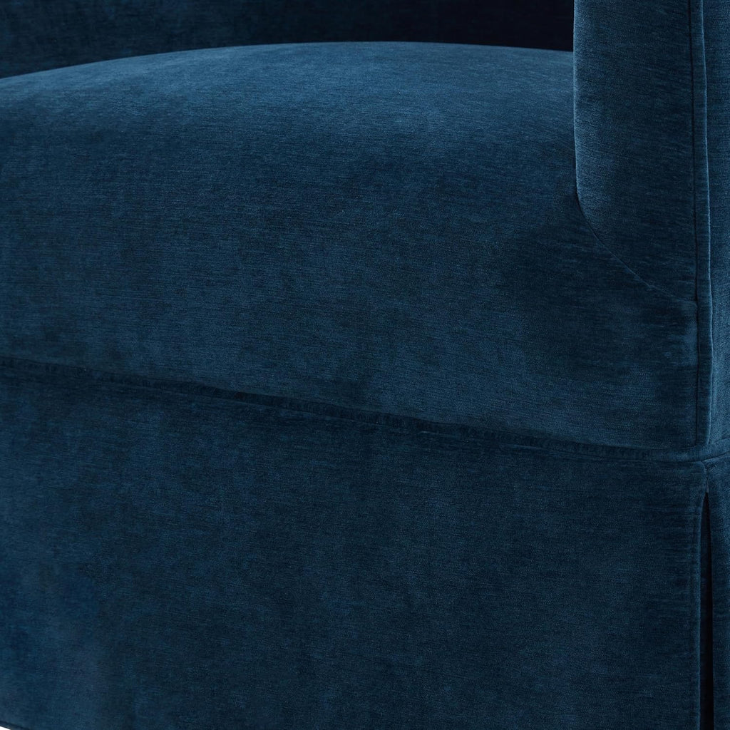 Elm Skirted Swivel Chair (Baltic Blue)