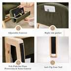 Setawix Teddy Rocking Glider Chair with Footrest for Nursery,Upholstered Living Room Rocker Arm Chair,Leisure Rocking Armchair,Mid Century Modern Rocking Accent Chair with Side Pockets (Teddy Green)