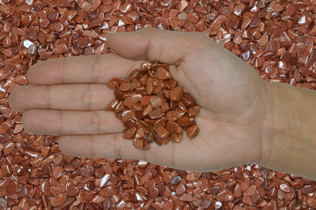 Fantasia Materials: 1/2 lb of Tumbled Goldstone Chip Size Stones