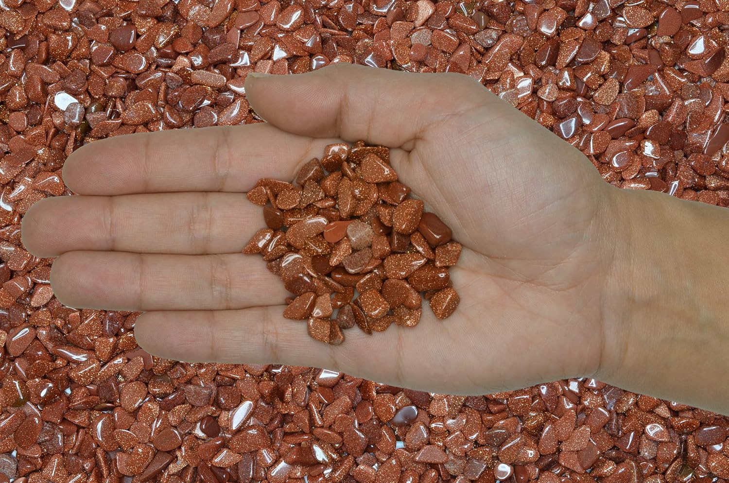 Fantasia Materials: 1/2 lb of Tumbled Goldstone Chip Size Stones