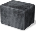 WLIVE Pouf Ottoman Foot Rest, Square Bean Bag Ottoman Coffee Table for Living Room, Grey