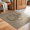 Dog Paw Doormats 20''x32'' for Dirty Paws, Washable Entryway Rugs Floor Mats Dirt Trapper with TPR Backing, Absorbent Low Profile Door Mat for Front Door, Hallway, Entryways, Beige
