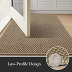 Dirt Trapper Door Mat 24"x 36", Non Slip Washable Doormat, Stain Resist and Absorbent Welcome Mat, Dog Door Mats,Low Profile Entrance Floor Mats for Front Back Door,Beige