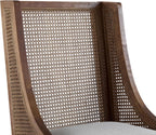 Christopher Knight Home Yone Dining Chairs Set of 2, Modern Dining Chair with Fabric Upholstery, Rubberwood Frame Kitchen Chairs with Cane Webbing, Extra Seat for Dining Room, Beige + Brown