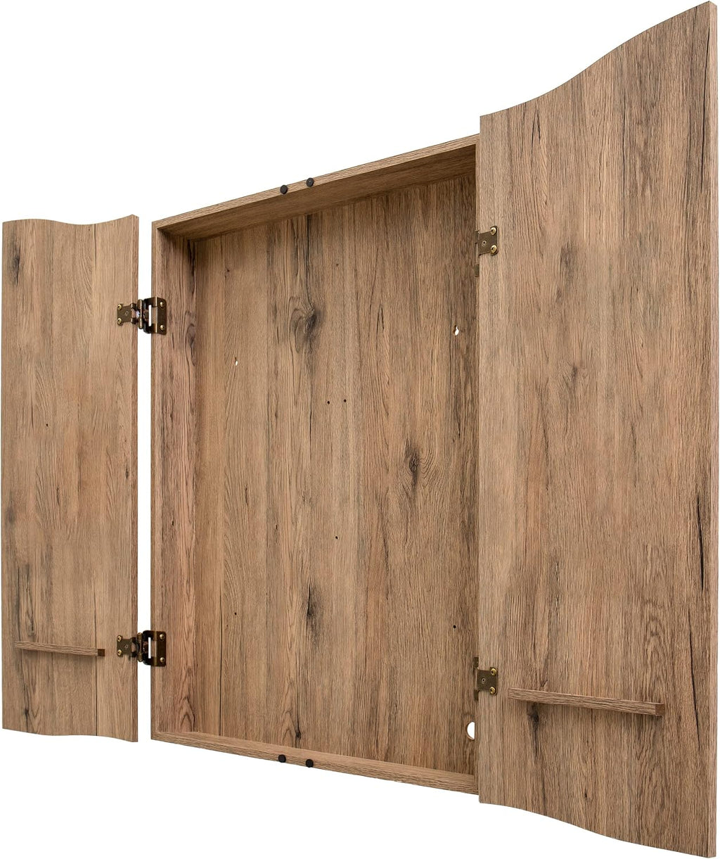 DMI Sports Tan CricketPro Dartboard Cabinet | Designed for Arachnid 15.5” CricketPro 900, 800, 750, 650 Electronic Dartboards | Does Not Include Dartboard