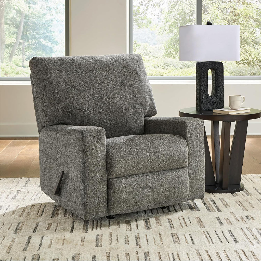Signature Design by Ashley Seyler Lane Urban Rocking One Pull Recliner with Adjustable Backrest, Gray