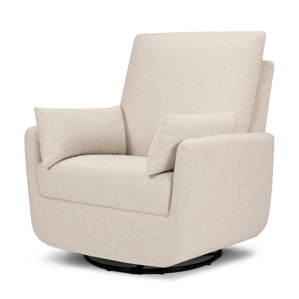 Davinci Juno Swivel Glider, GREENGUARD Gold Certified, Beach | FSC & CertiPUR-US Certified Glider w/ 360° Swivel & Metal Base - Spacious Seating for Extra Comfort - Fully Assembled