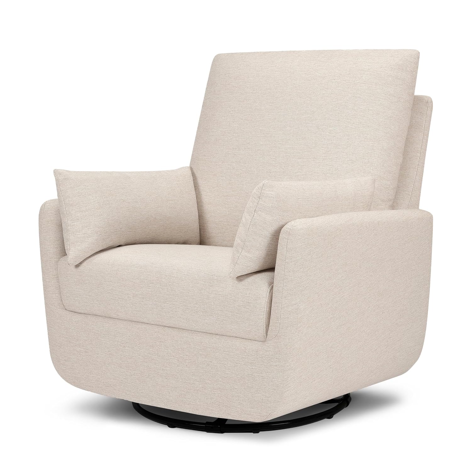 Davinci Juno Swivel Glider, GREENGUARD Gold Certified, Beach | FSC & CertiPUR-US Certified Glider w/ 360° Swivel & Metal Base - Spacious Seating for Extra Comfort - Fully Assembled