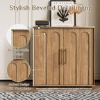 Rophefx Sideboard Buffet Cabinet with Storage, 94.5" Sideboard Accent Cabinet with Adjustable Shelves, Modular Media Console, Credenza for Living Room Kitchen Dining Room Entryway (Oak)