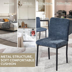 Dining Chairs Set of 4, Modern Upholstered Fabric Parsons Dining Room Chairs, Armless Kitchen Chairs with Metal Legs and Padded Seat for Living Room, Bedroom, Kitchen
