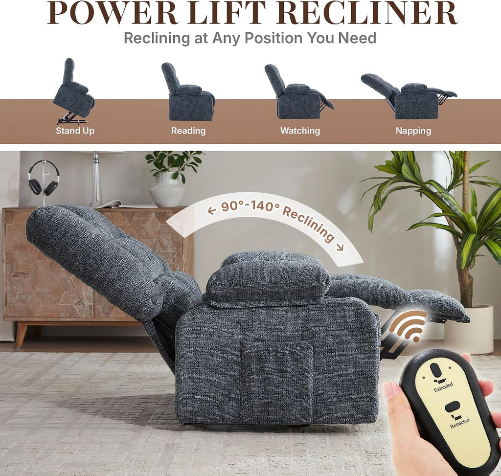 Massage Rocking Recliner Chair, Ergonomic Recliners Sofa with Vibration Massage & Heat, Rocking Chair Nursery Reclining Sofa with 2 Cup Holders, Side Pockets for Living Room Bedroom